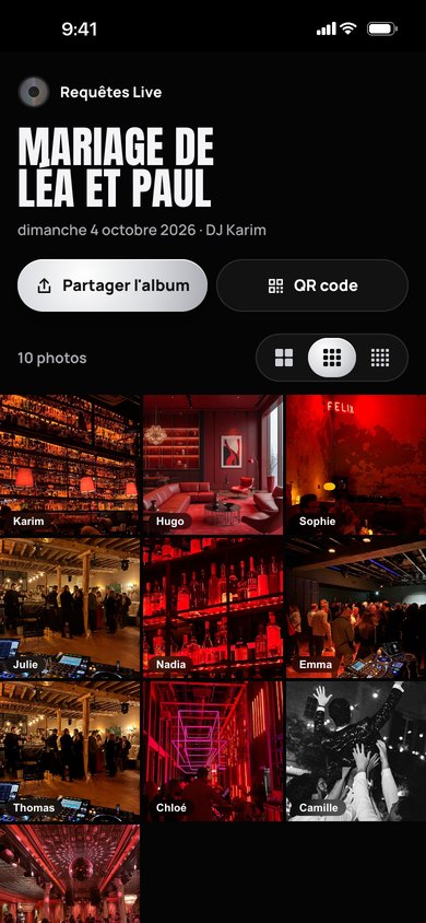 L’album partagé après la soirée